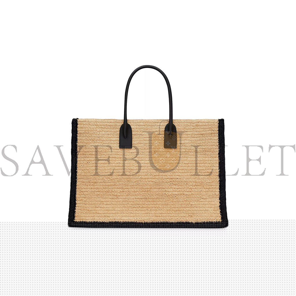 Y*L rive gauche tote bag in raffia and leather 0400018758643 (48*36*16cm)
